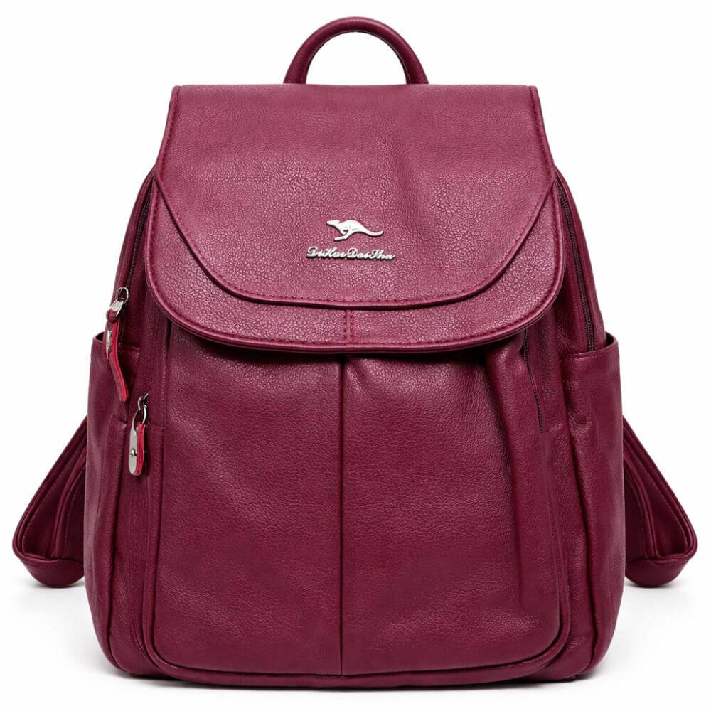 Luxe Maroon Leather Backpack
